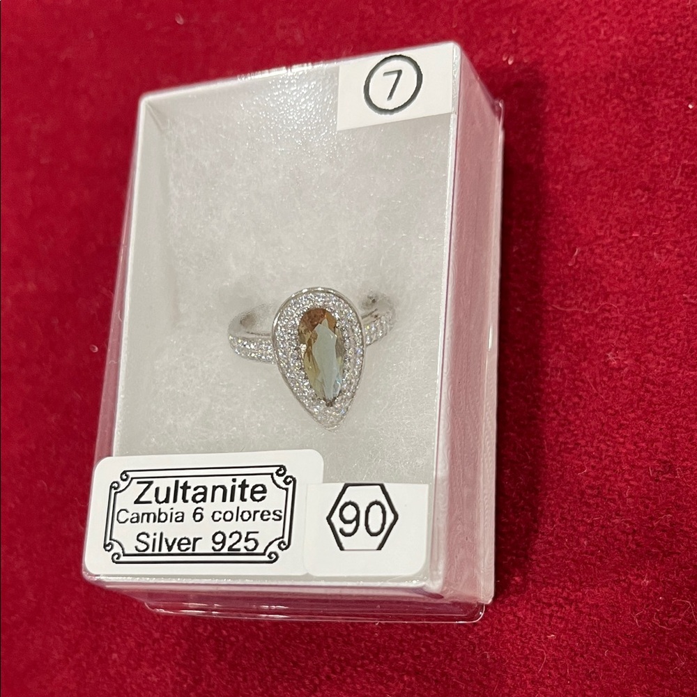 Silver 925 Zultanite stone Teardrop Ring